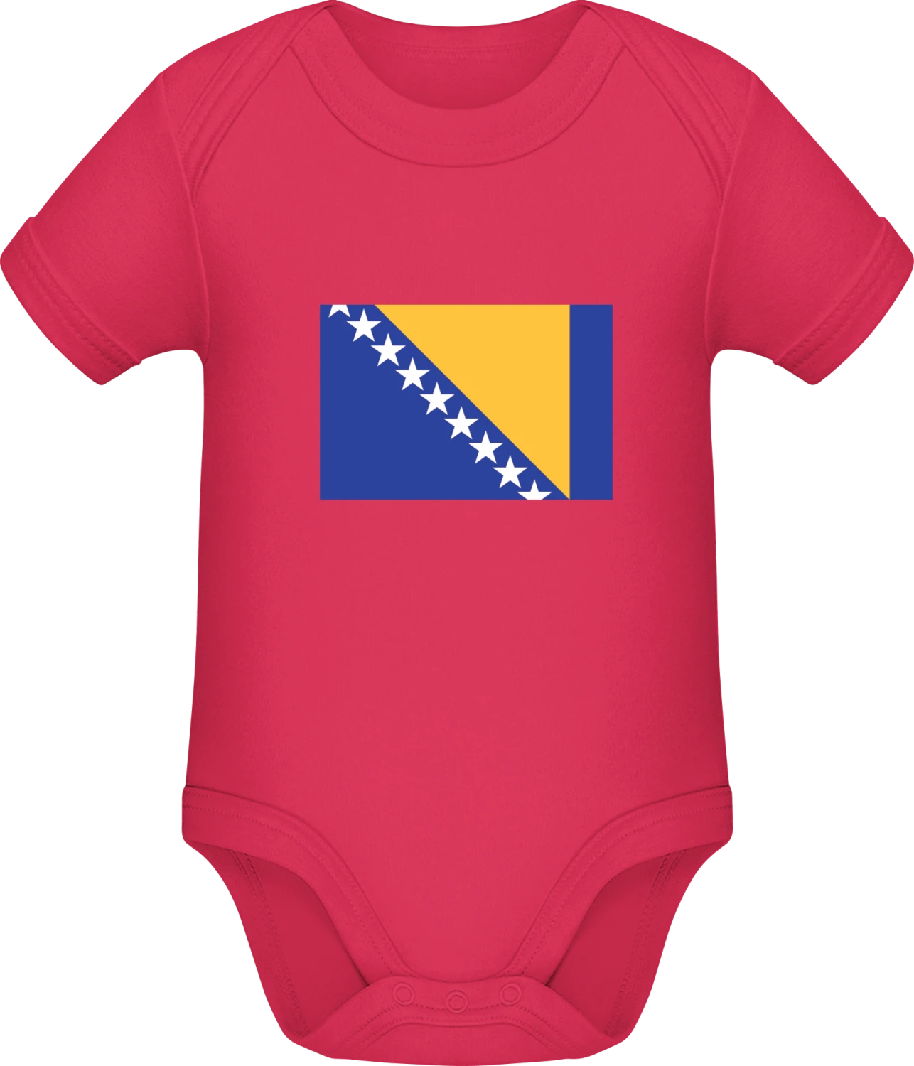 Bosnia-Herzigowina Flag - Sorbet Sonar SSL organic babybodsuit - Front