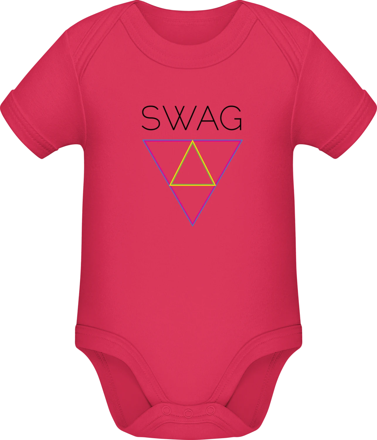 SWAG Triangle - Sorbet Sonar SSL organic babybodsuit - Front