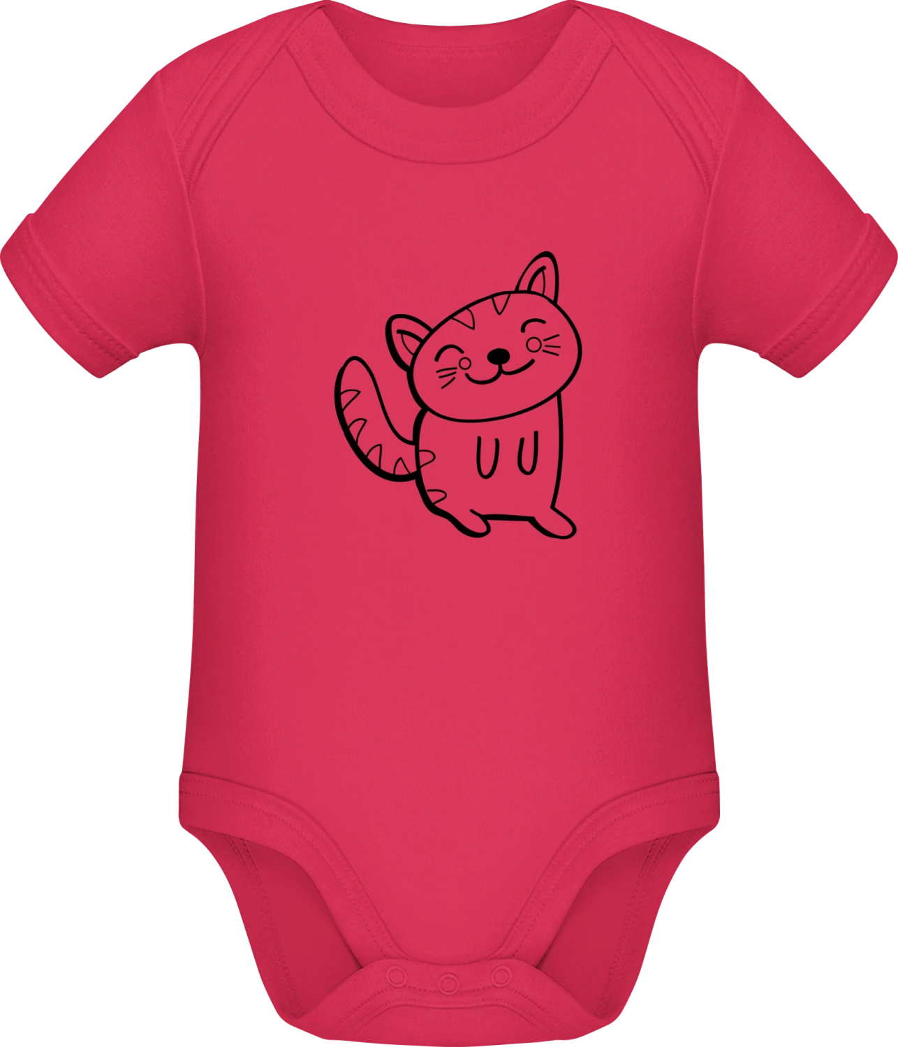 Cute Cat - Sorbet Sonar SSL organic babybodsuit - Front