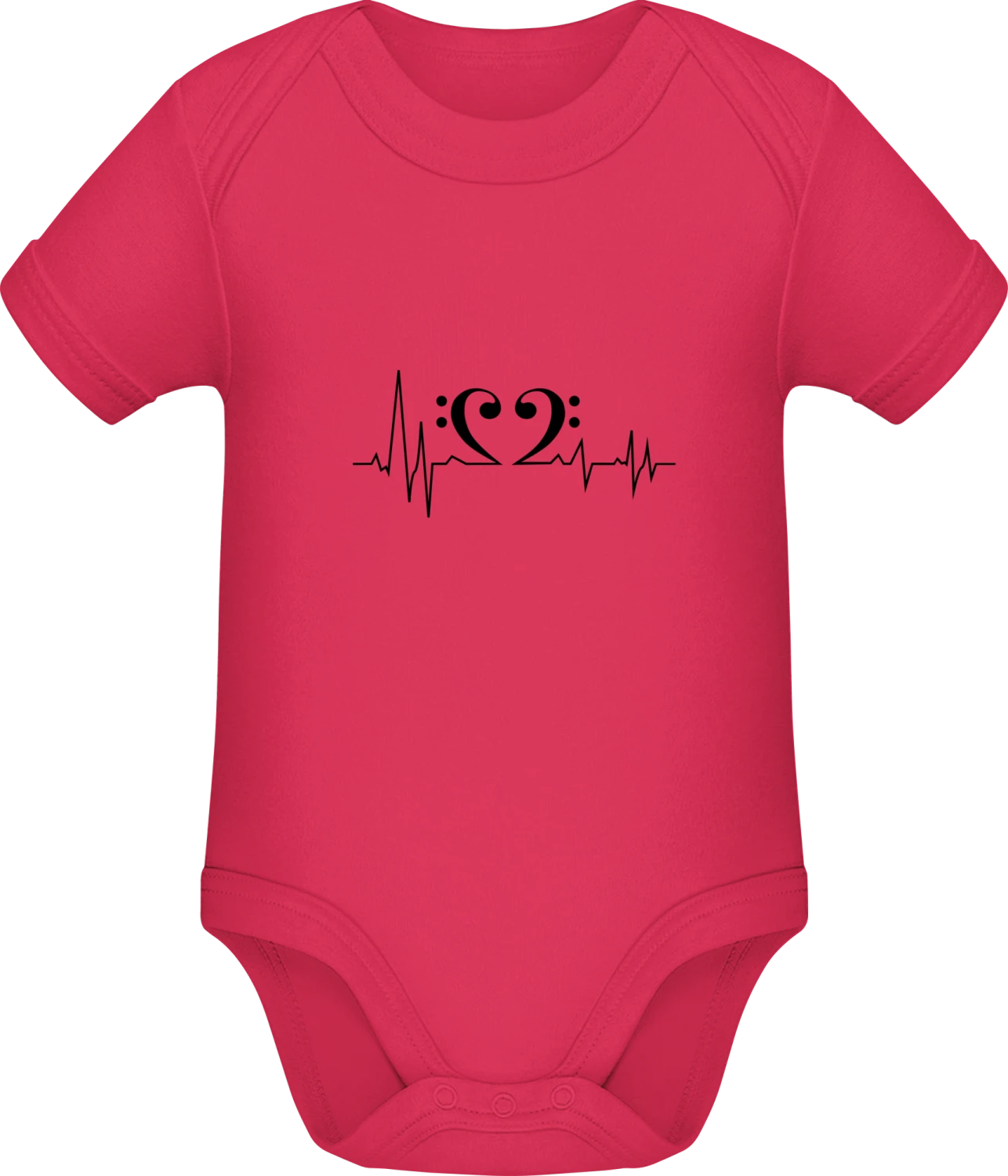 Bass Heart Frequence - Sorbet Sonar SSL organic babybodsuit - Front