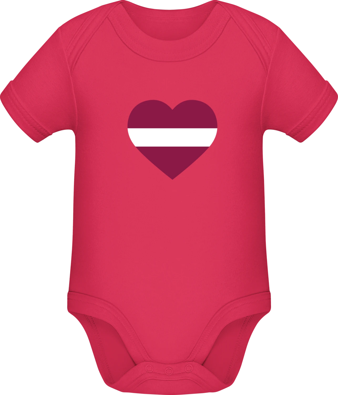 Latvia Heart Flag - Sorbet Sonar SSL organic babybodsuit - Front