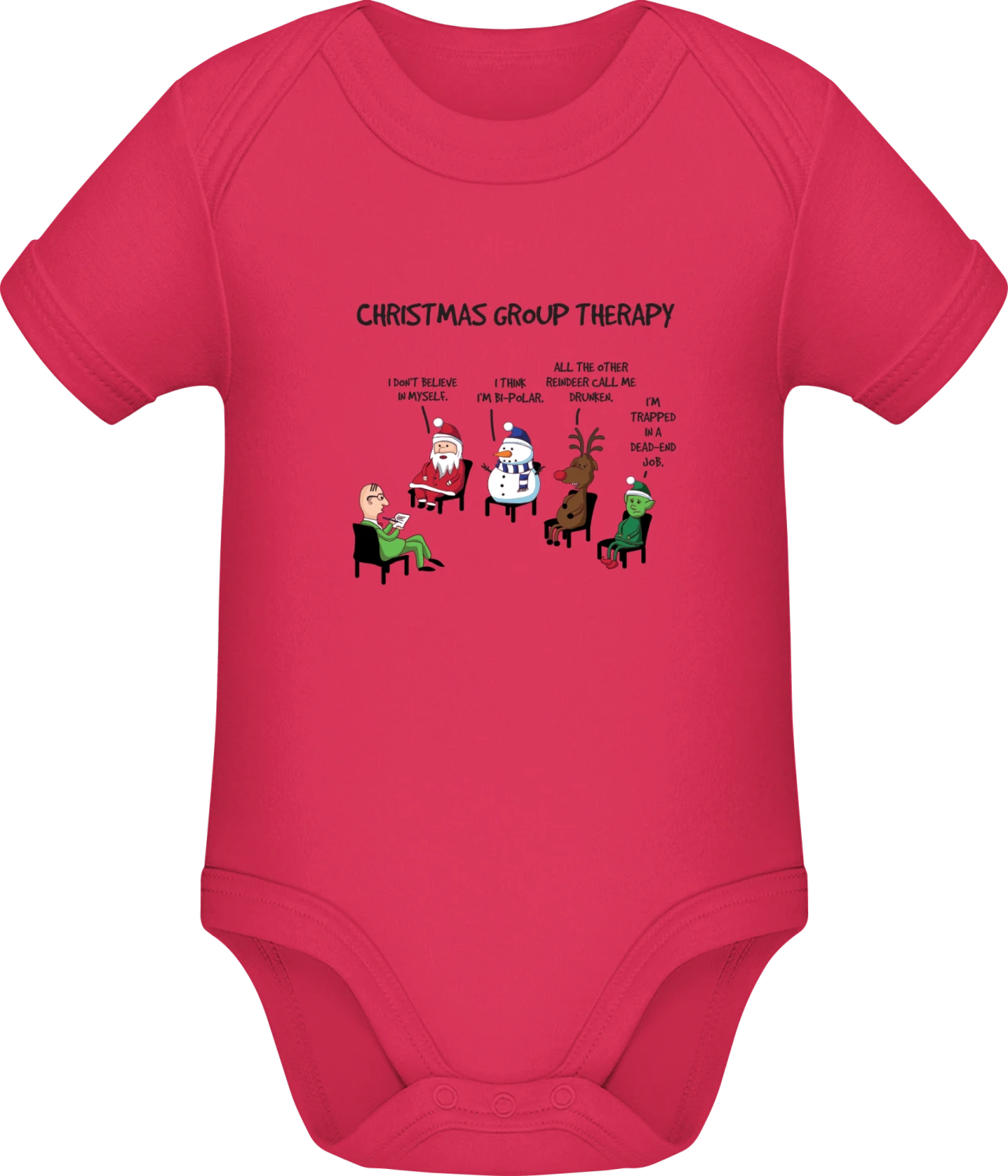 Christmas Group Therapy - Sorbet Sonar SSL organic babybodsuit - Front