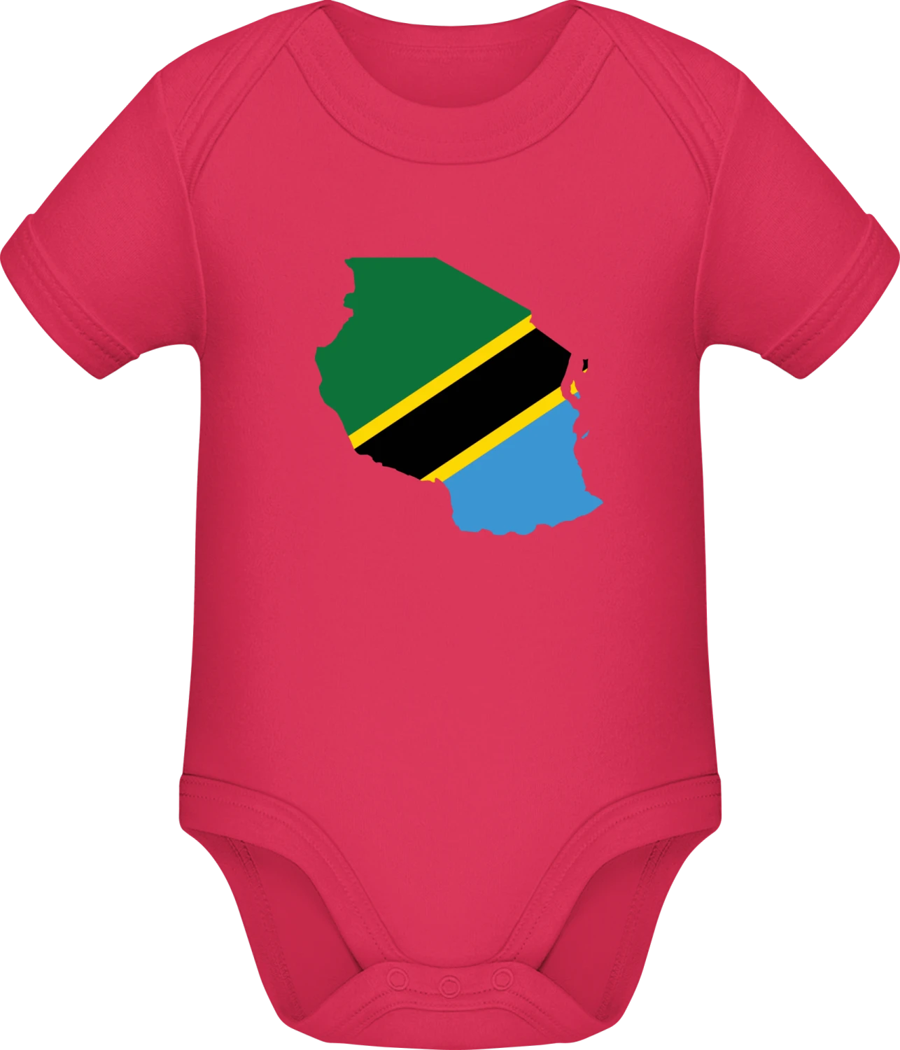 Tansania Map - Sorbet Sonar SSL organic babybodsuit - Front