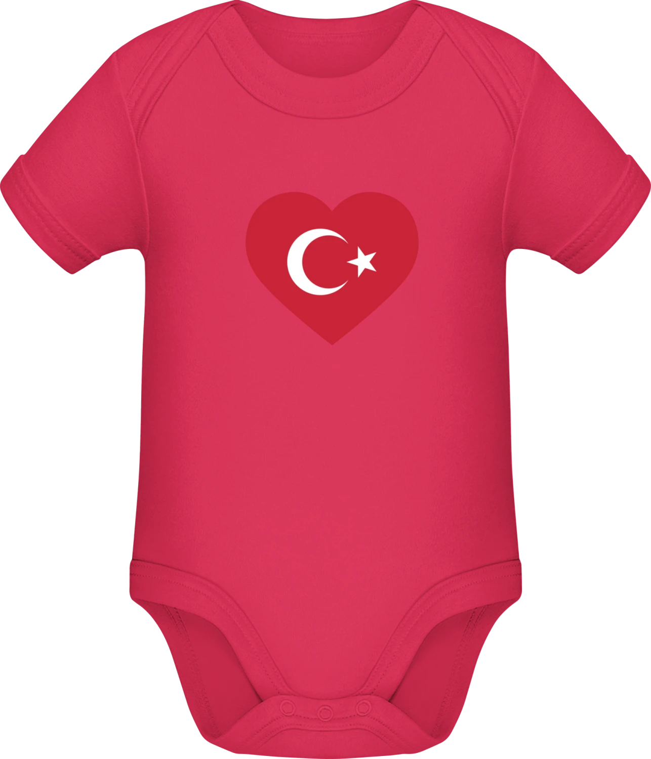 Turkey Heart Flag - Sorbet Sonar SSL organic babybodsuit - Front