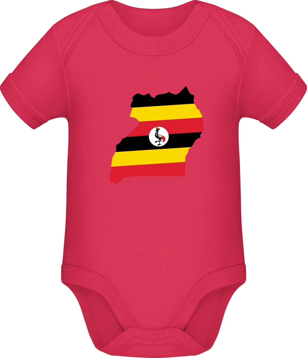 Uganda Map - Sorbet Sonar SSL organic babybodsuit - Front