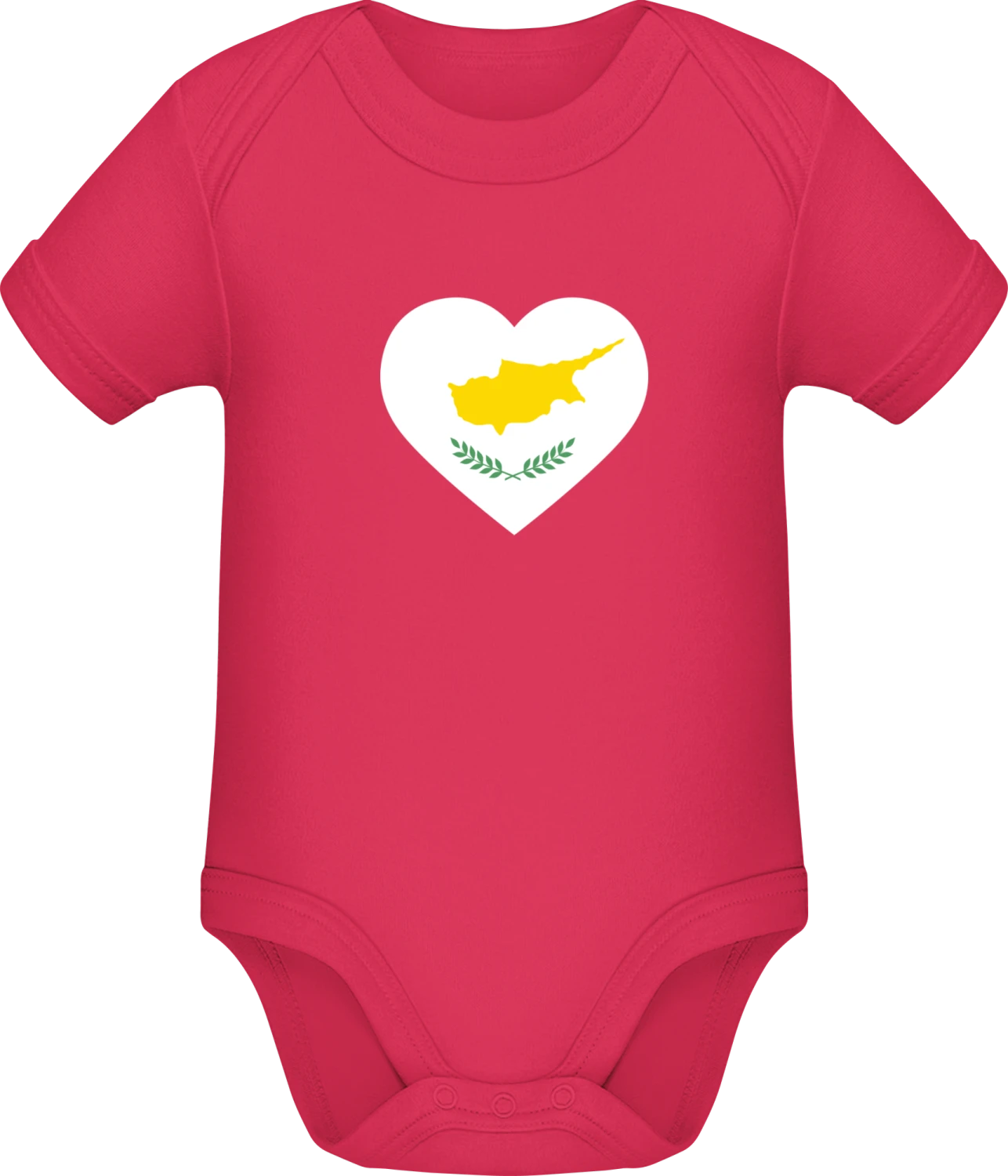 Cyprus Heart Flag - Sorbet Sonar SSL organic babybodsuit - Front