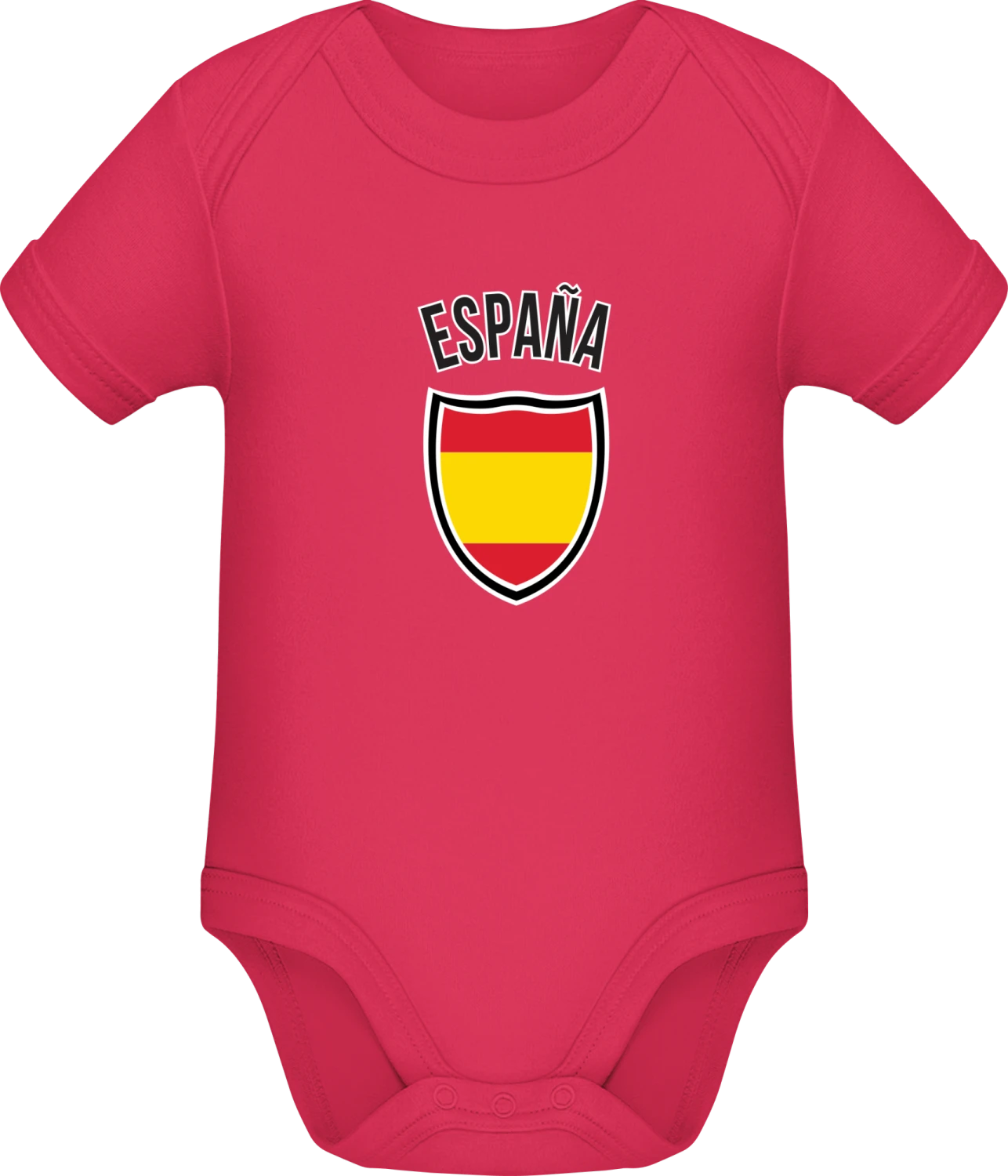 Espana Flag Shield - Sorbet Sonar SSL organic babybodsuit - Front