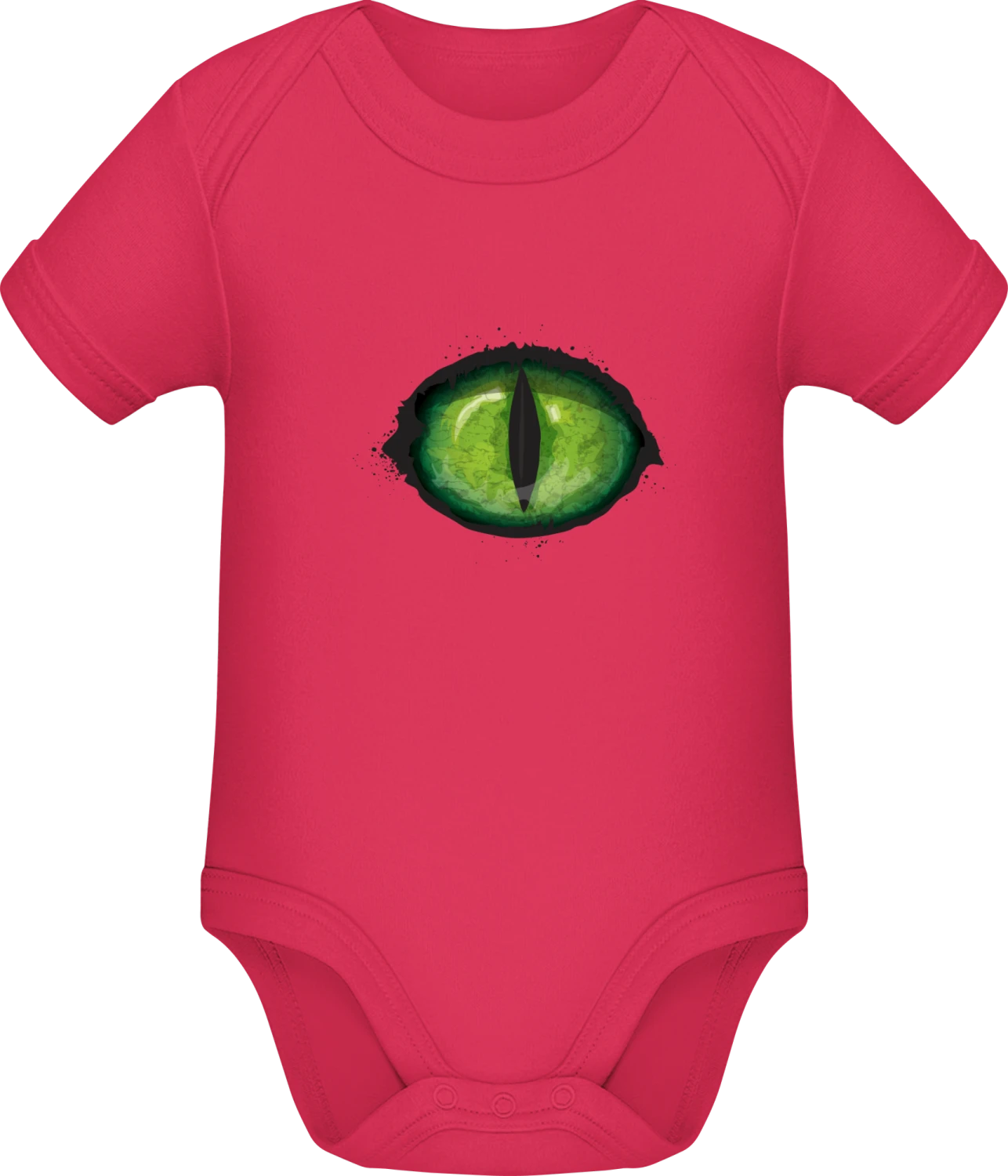 Scary Green Monster Eye - Sorbet Sonar SSL organic babybodsuit - Front