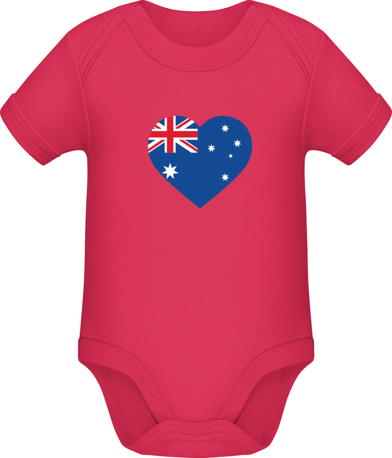 Australia Heart Flag - Sorbet Sonar SSL organic babybodsuit - Front