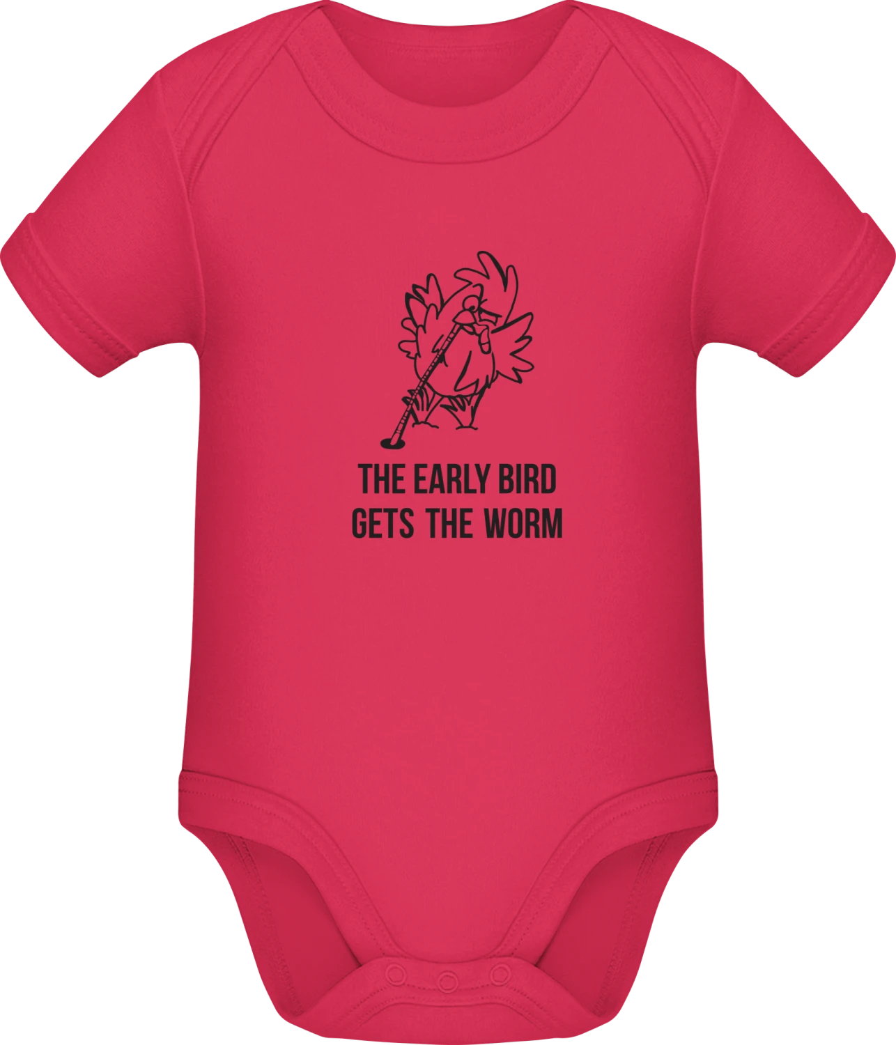 The Early Bird Gets The Worm - Sorbet Sonar SSL organic babybodsuit - Front