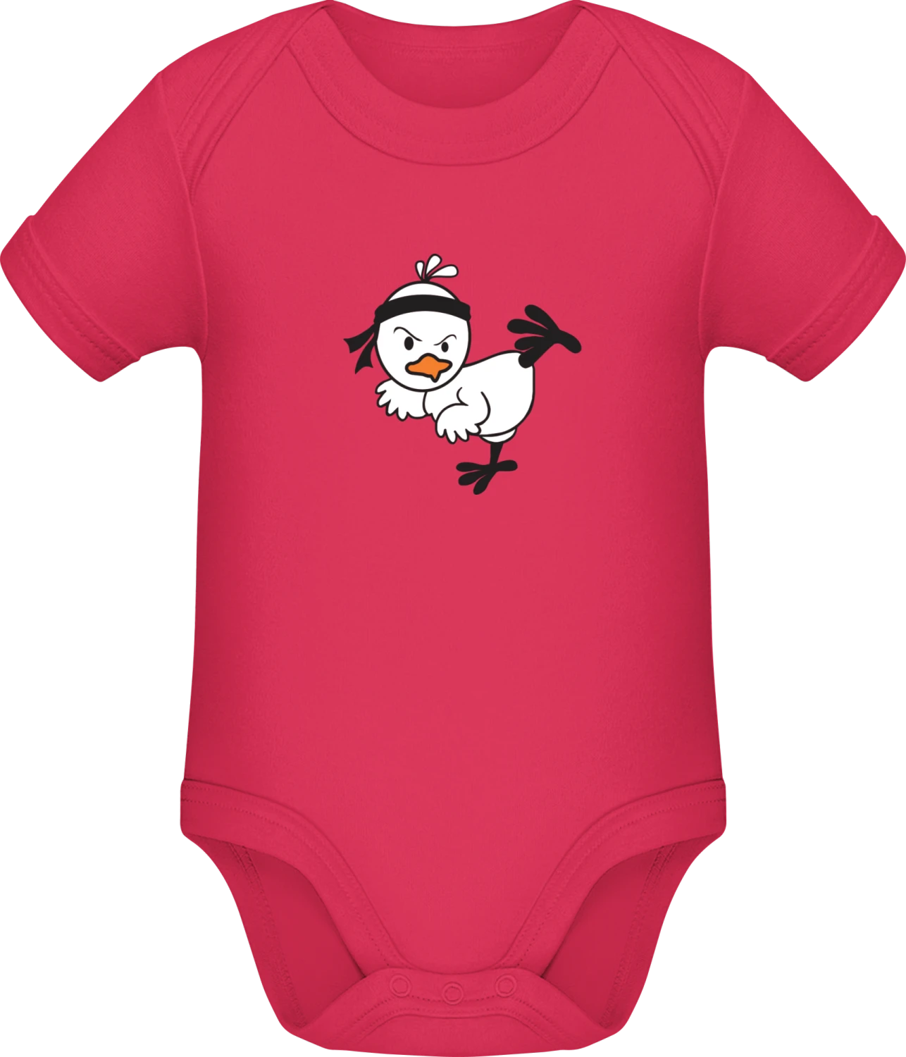 Karate Bird Comic - Sorbet Sonar SSL organic babybodsuit - Front