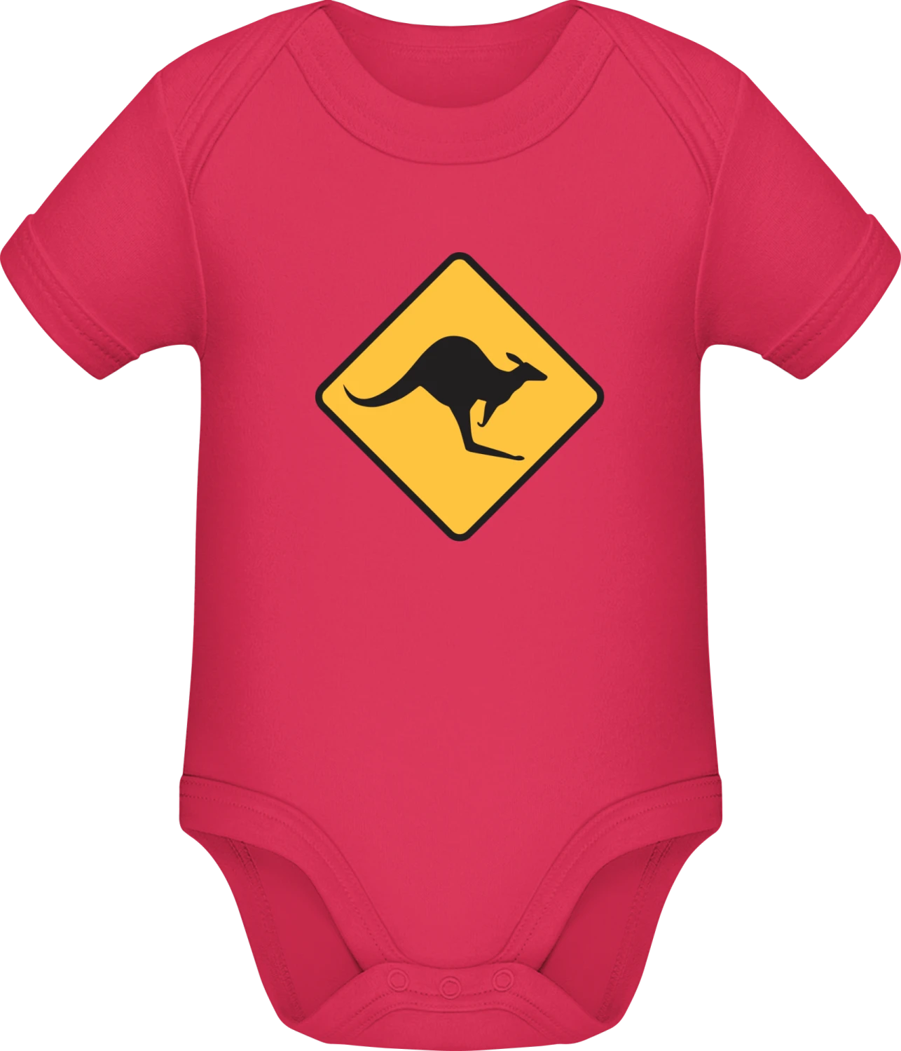 Kangaroo Warning - Sorbet Sonar SSL organic babybodsuit - Front