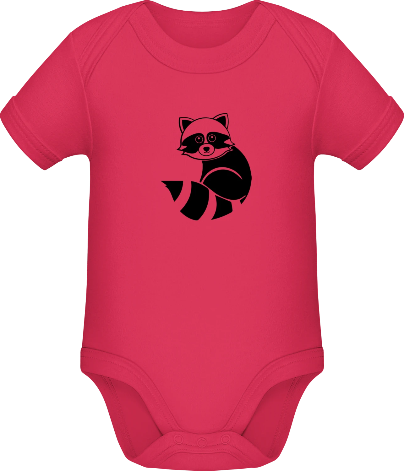 Raccoon Outline - Sorbet Sonar SSL organic babybodsuit - Front