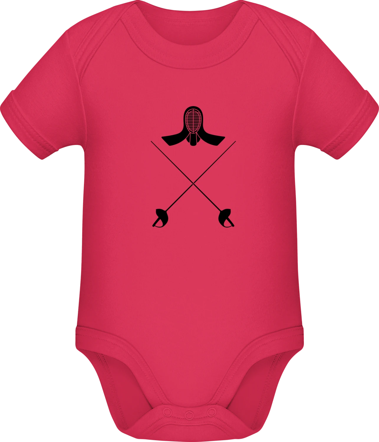 Fencing Swords and Helmet - Sorbet Sonar SSL organic babybodsuit - Front