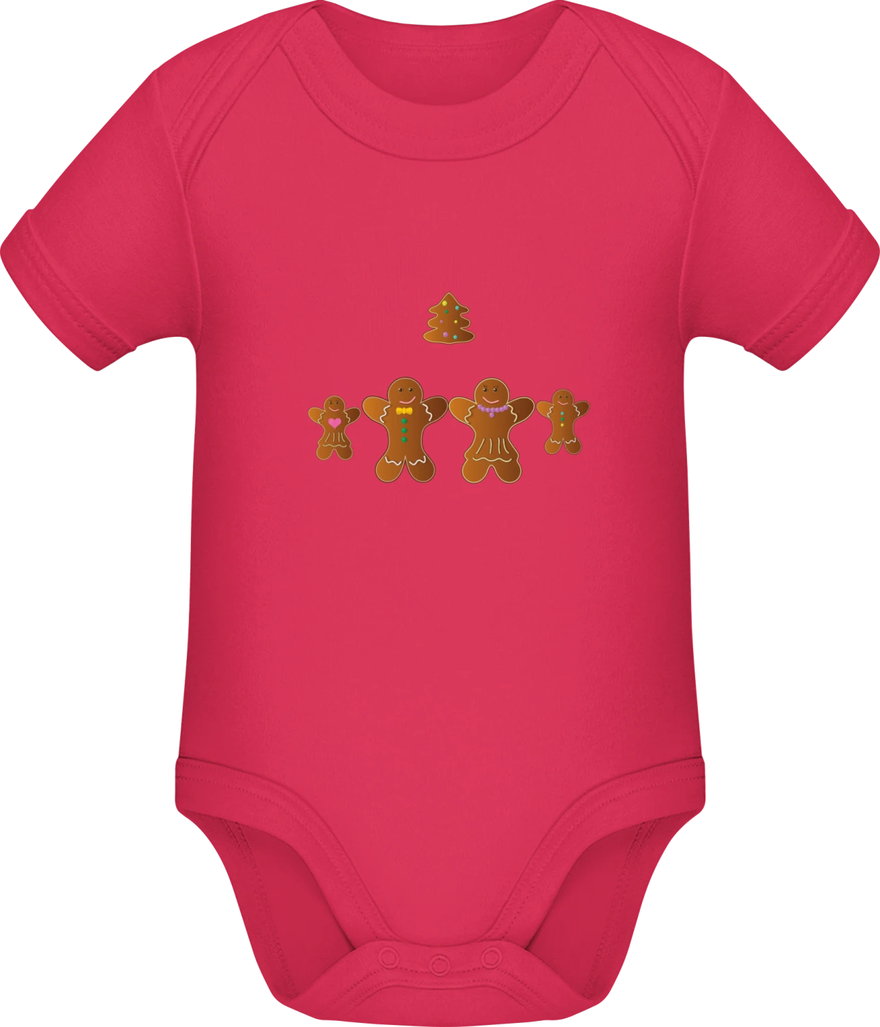 Gingerbread Family - Sorbet Sonar SSL organic babybodsuit - Front