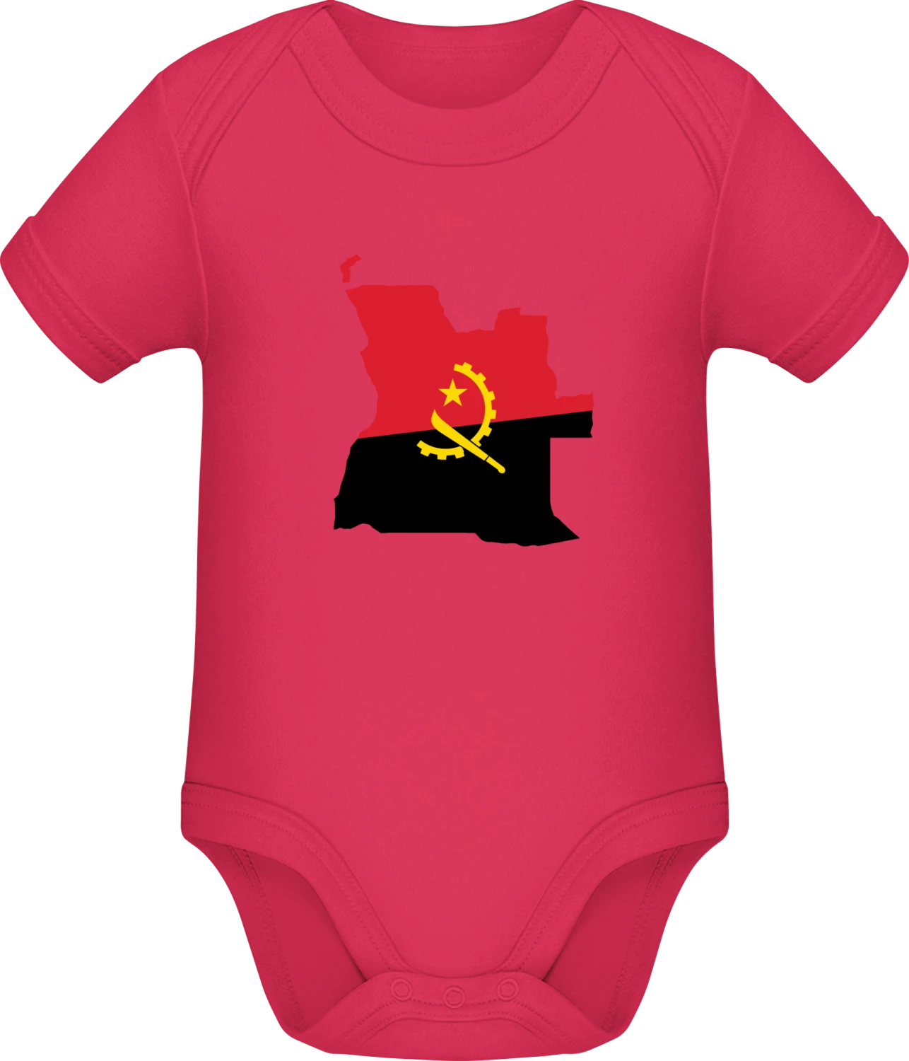 Angola Map - Sorbet Sonar SSL organic babybodsuit - Front