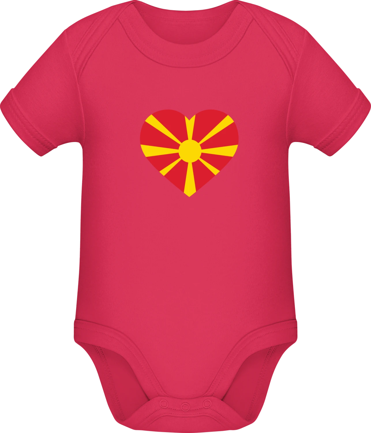 Macedonia Heart Flag - Sorbet Sonar SSL organic babybodsuit - Front