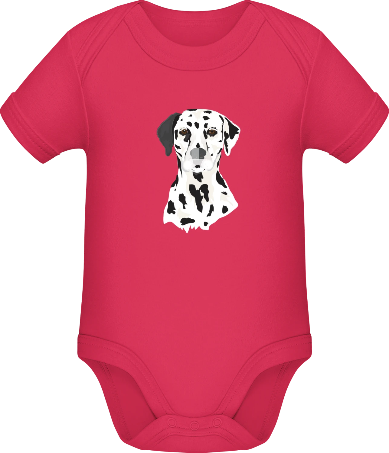 Dalmatian Head Realistic - Sorbet Sonar SSL organic babybodsuit - Front