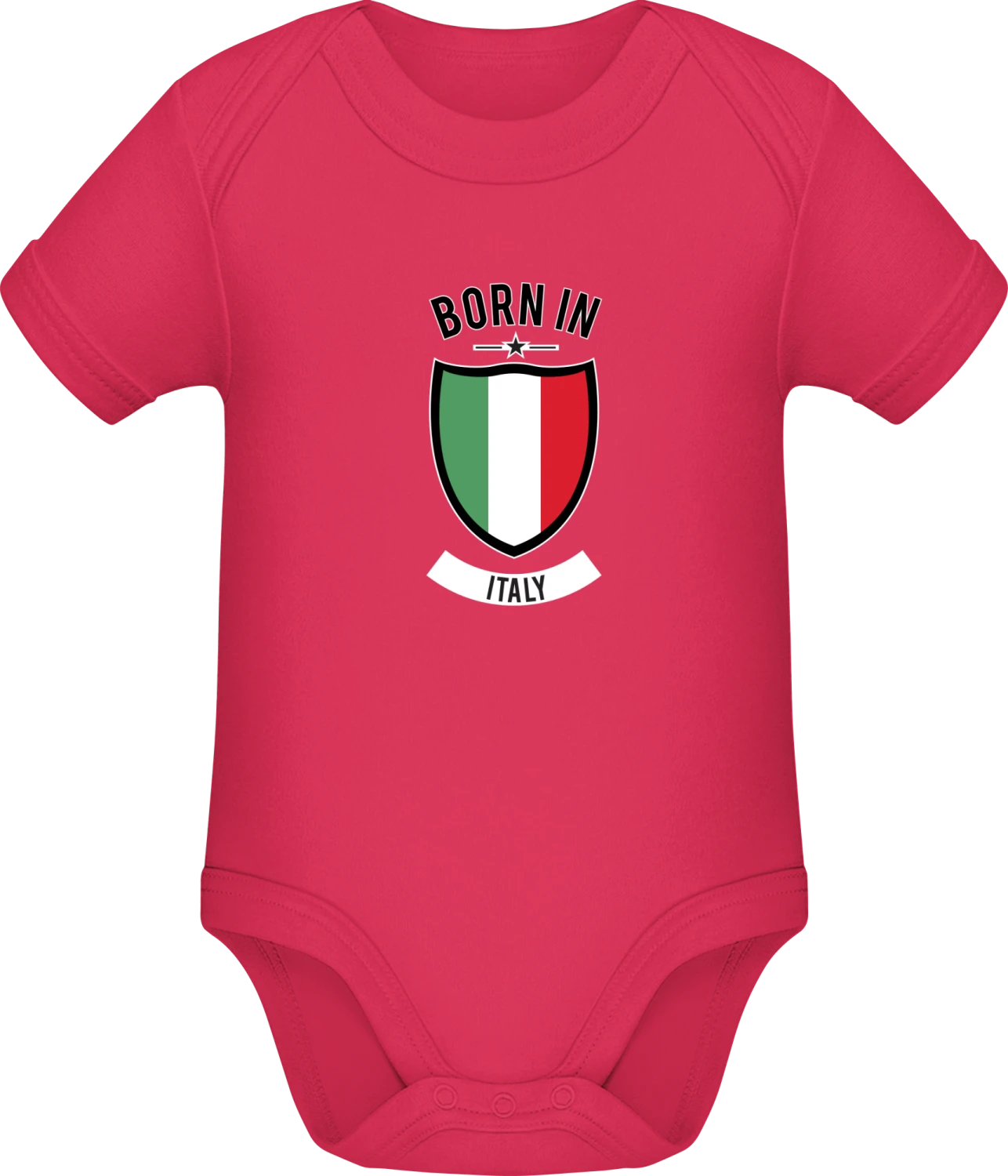 Born in Italy - Sorbet Sonar SSL organic babybodsuit - Front