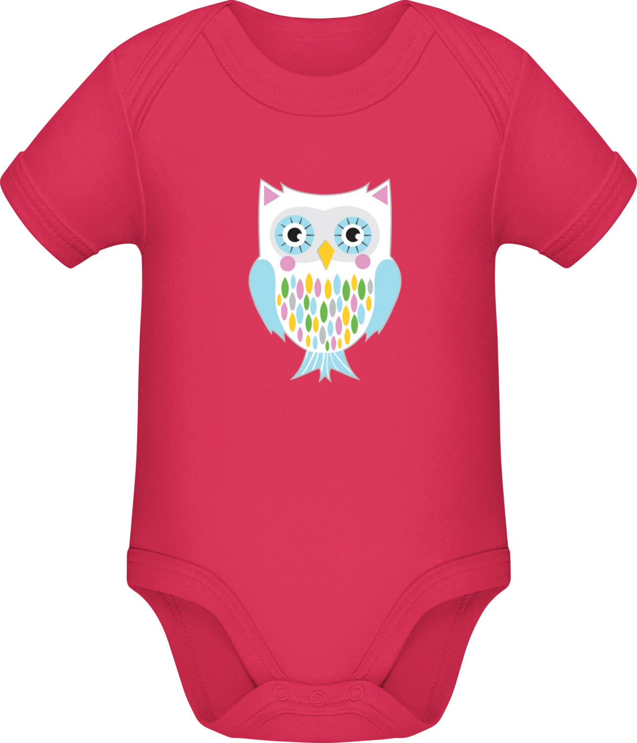 Owl Artful - Sorbet Sonar SSL organic babybodsuit - Front