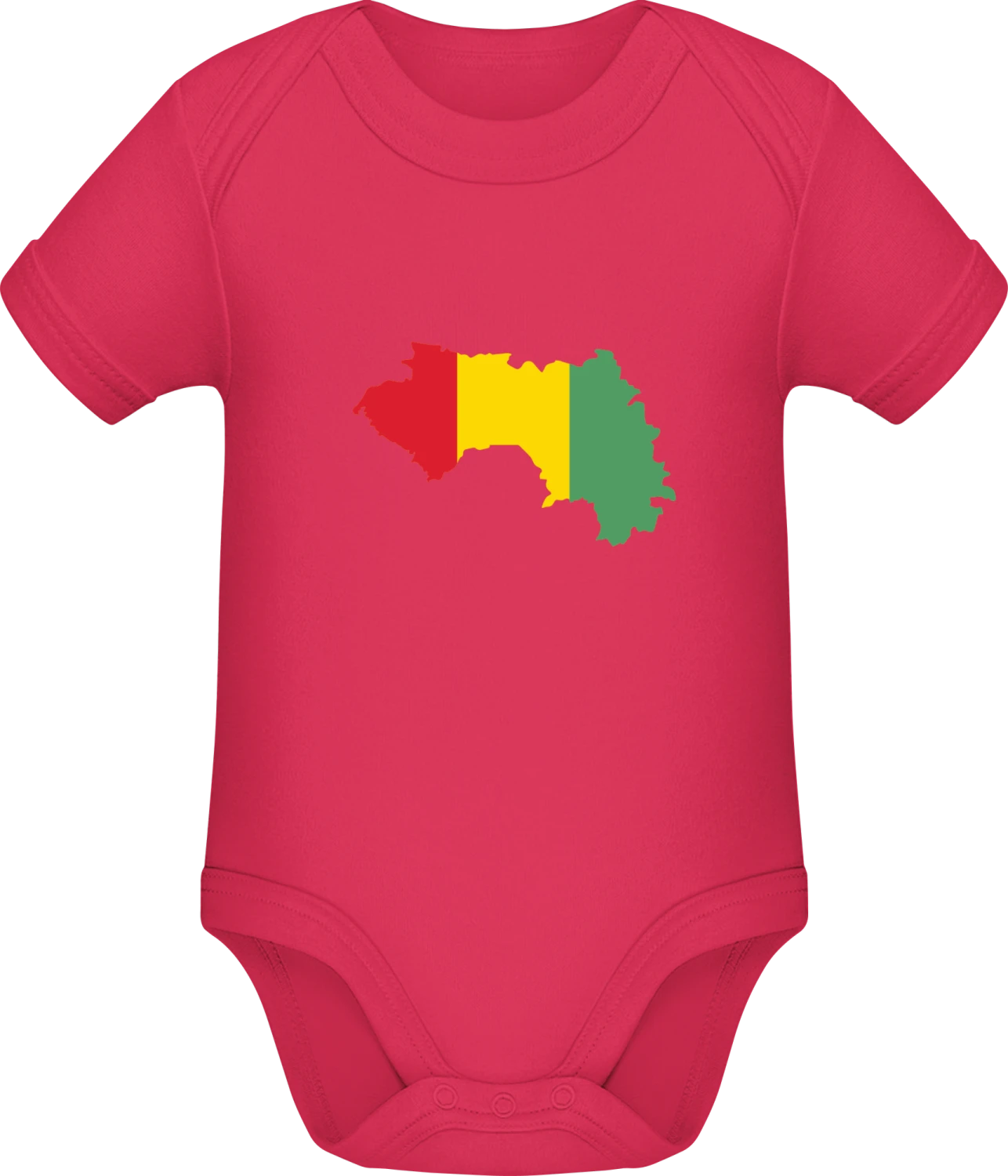 Guinea Map - Sorbet Sonar SSL organic babybodsuit - Front