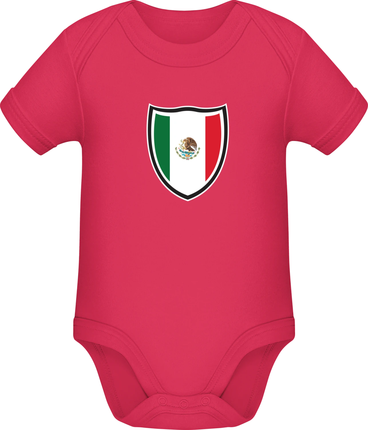 Mexico Flag Shield - Sorbet Sonar SSL organic babybodsuit - Front