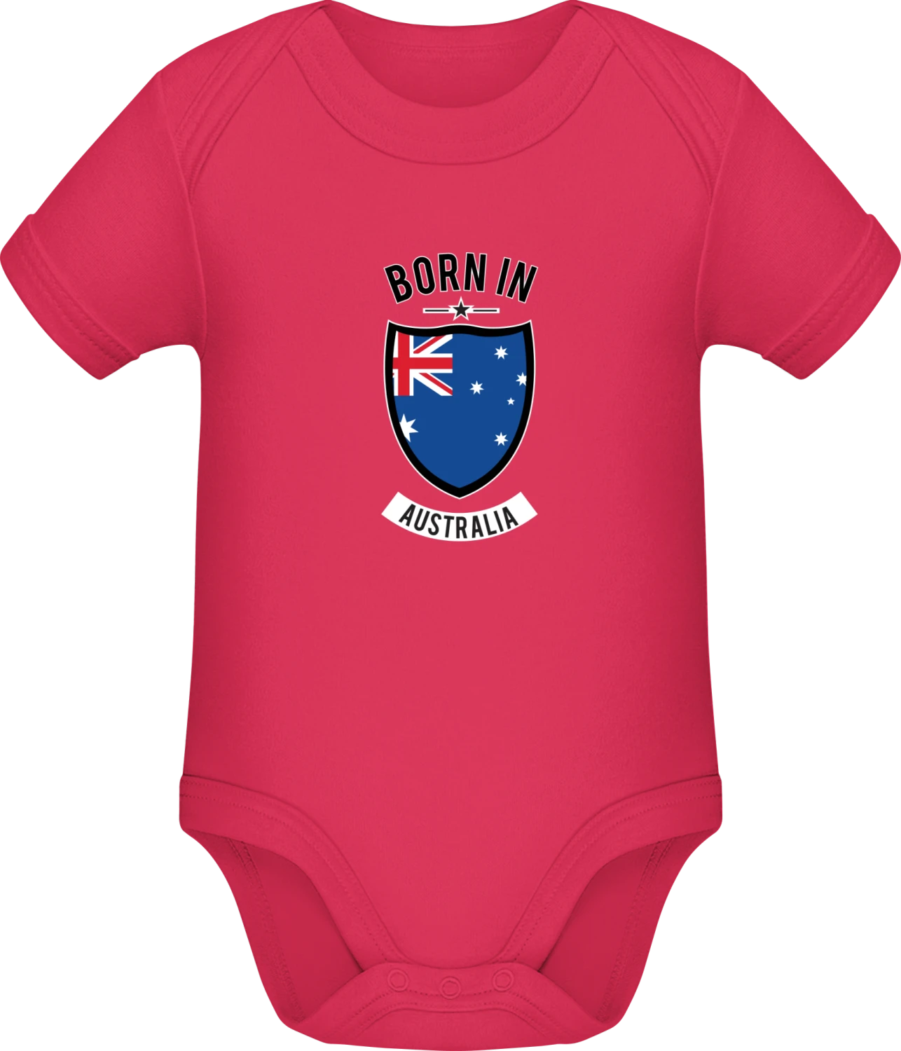 Born in Australia - Sorbet Sonar SSL organic babybodsuit - Front