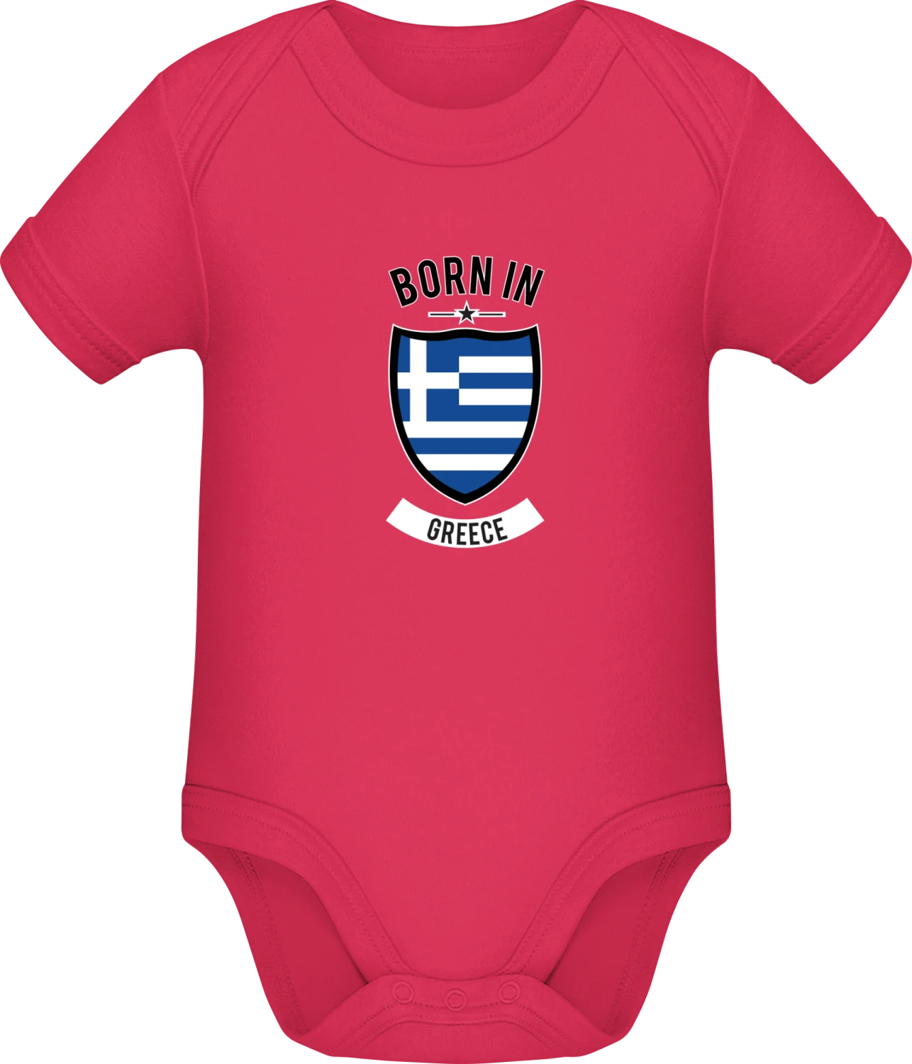 Born in Greece - Sorbet Sonar SSL organic babybodsuit - Front