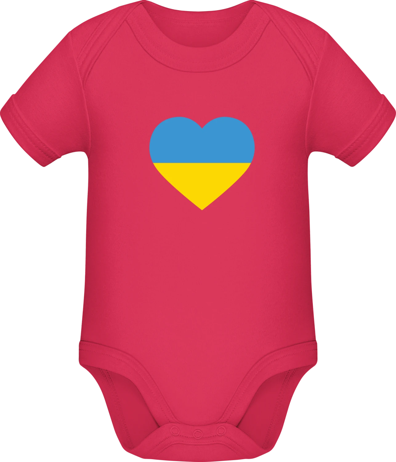 Ukraine Heart Flag - Sorbet Sonar SSL organic babybodsuit - Front