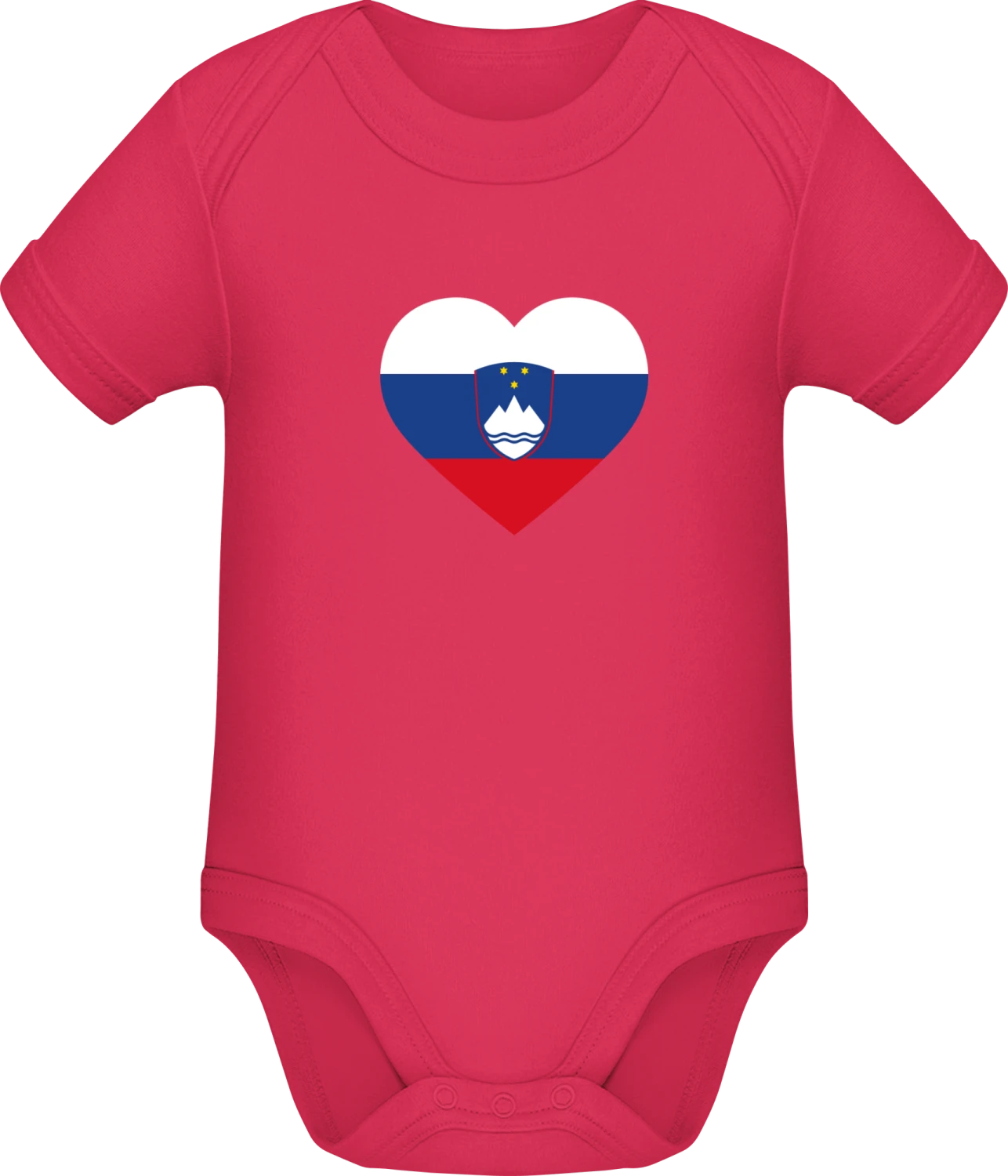 Slovenia Heart Flag - Sorbet Sonar SSL organic babybodsuit - Front