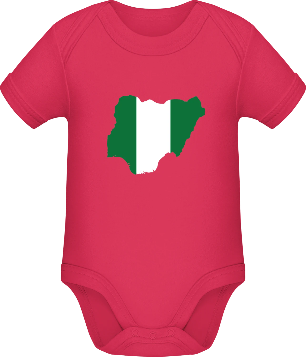 Nigeria Map Flag - Sorbet Sonar SSL organic babybodsuit - Front