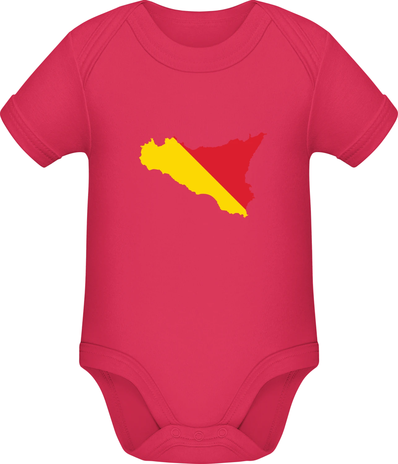 Sicily Map - Sorbet Sonar SSL organic babybodsuit - Front