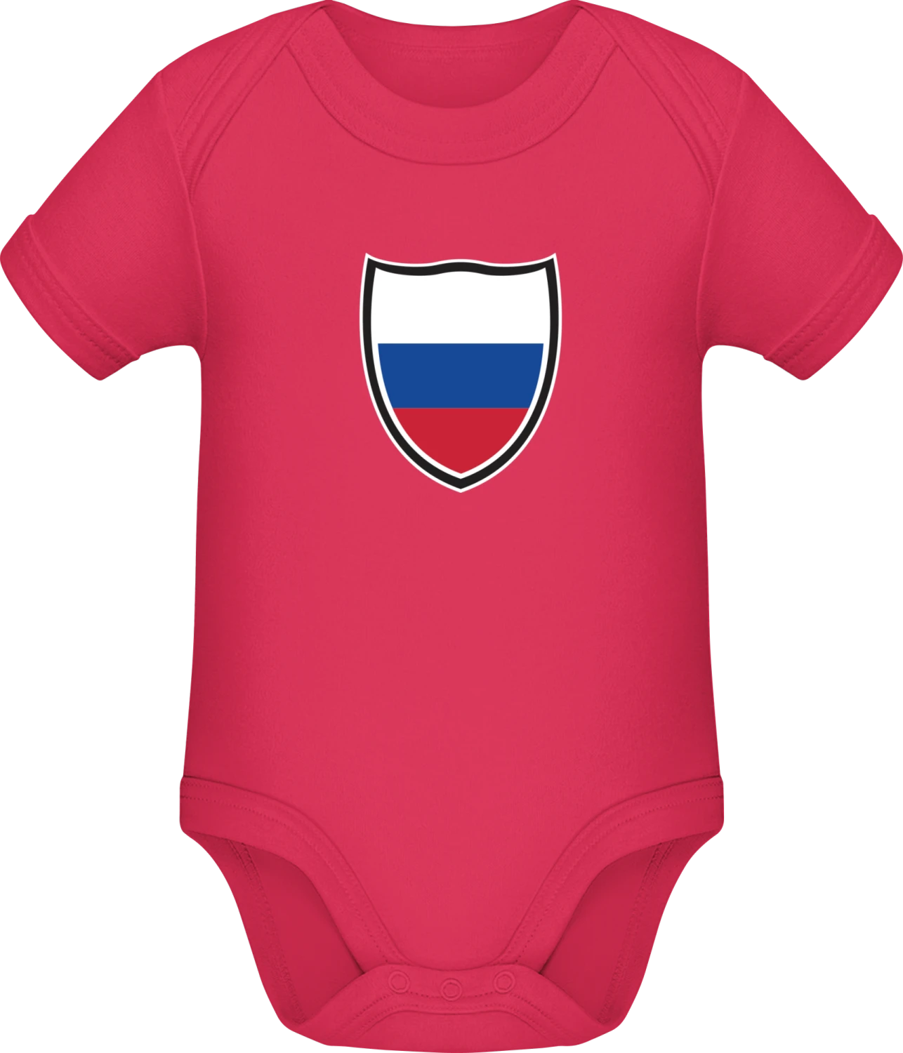 Russian Flag Shield - Sorbet Sonar SSL organic babybodsuit - Front