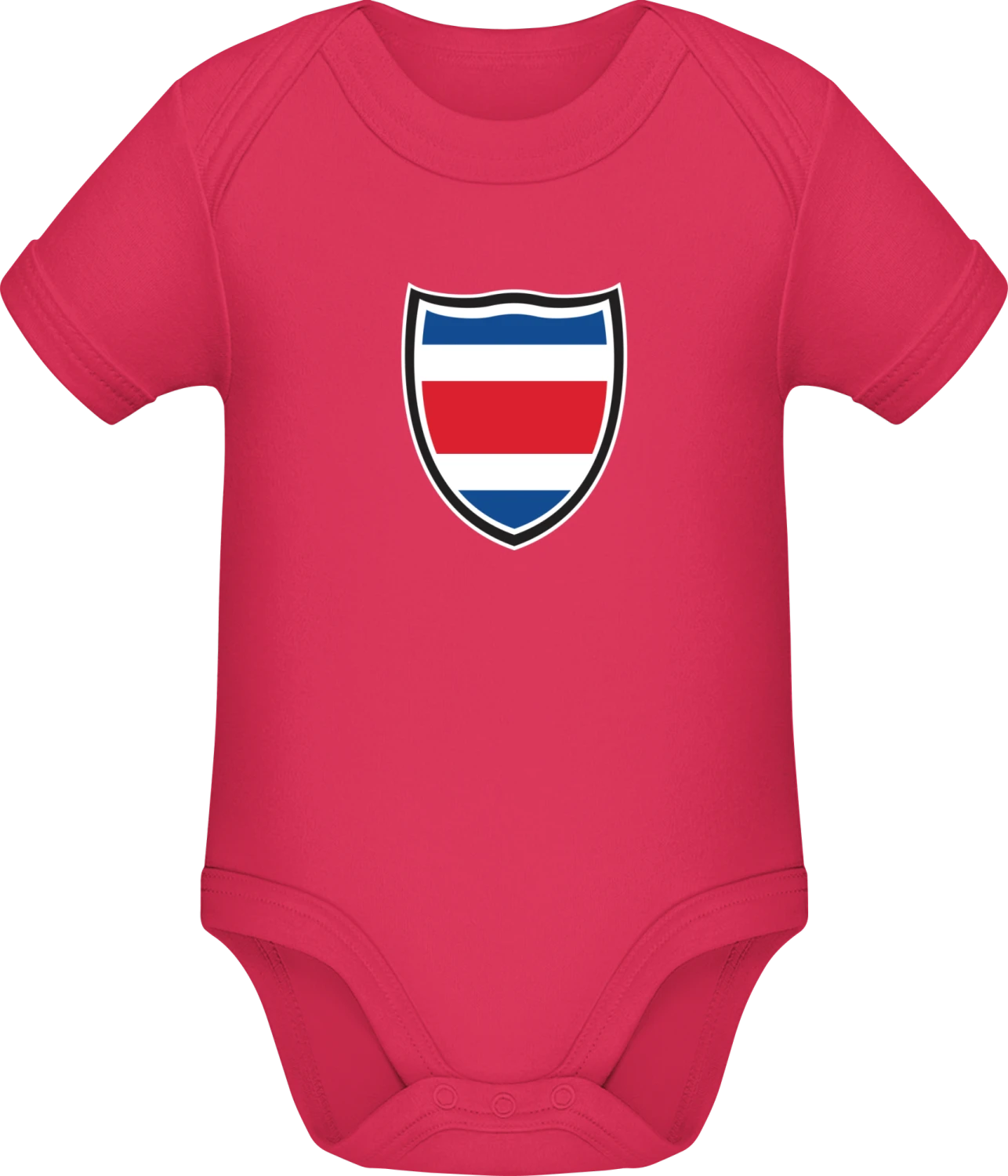 Costa Rica Flag Shield - Sorbet Sonar SSL organic babybodsuit - Front