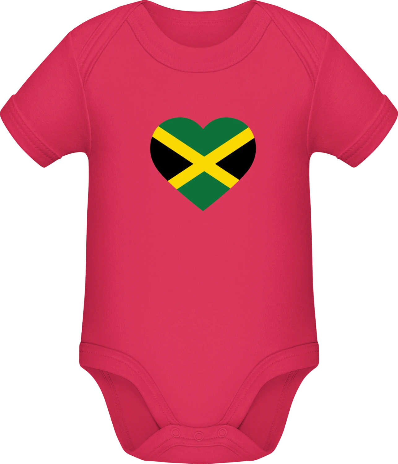 Jamaica Heart Flag - Sorbet Sonar SSL organic babybodsuit - Front