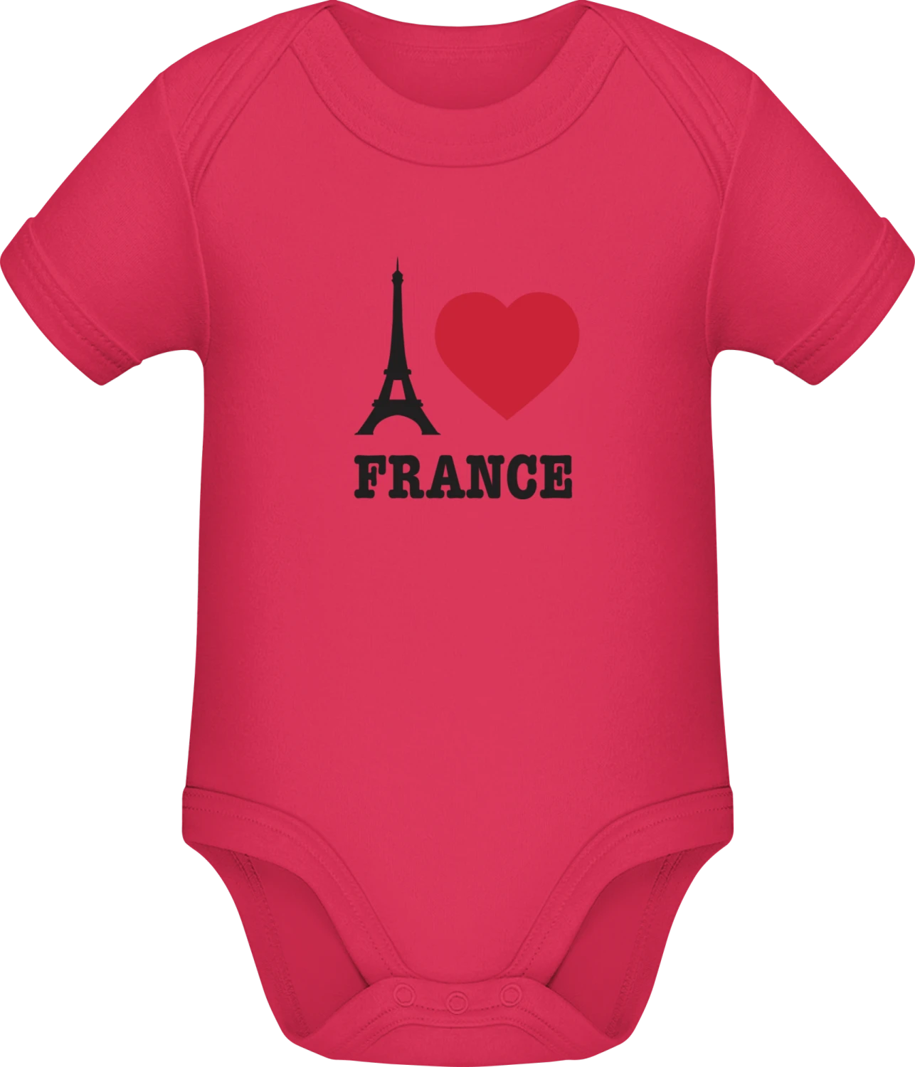 I Love France Eiffel Tower - Sorbet Sonar SSL organic babybodsuit - Front