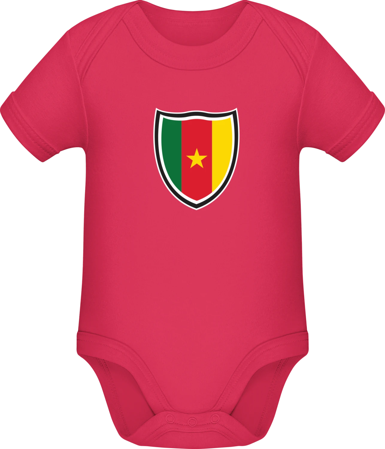 Cameroon Shield Flag - Sorbet Sonar SSL organic babybodsuit - Front