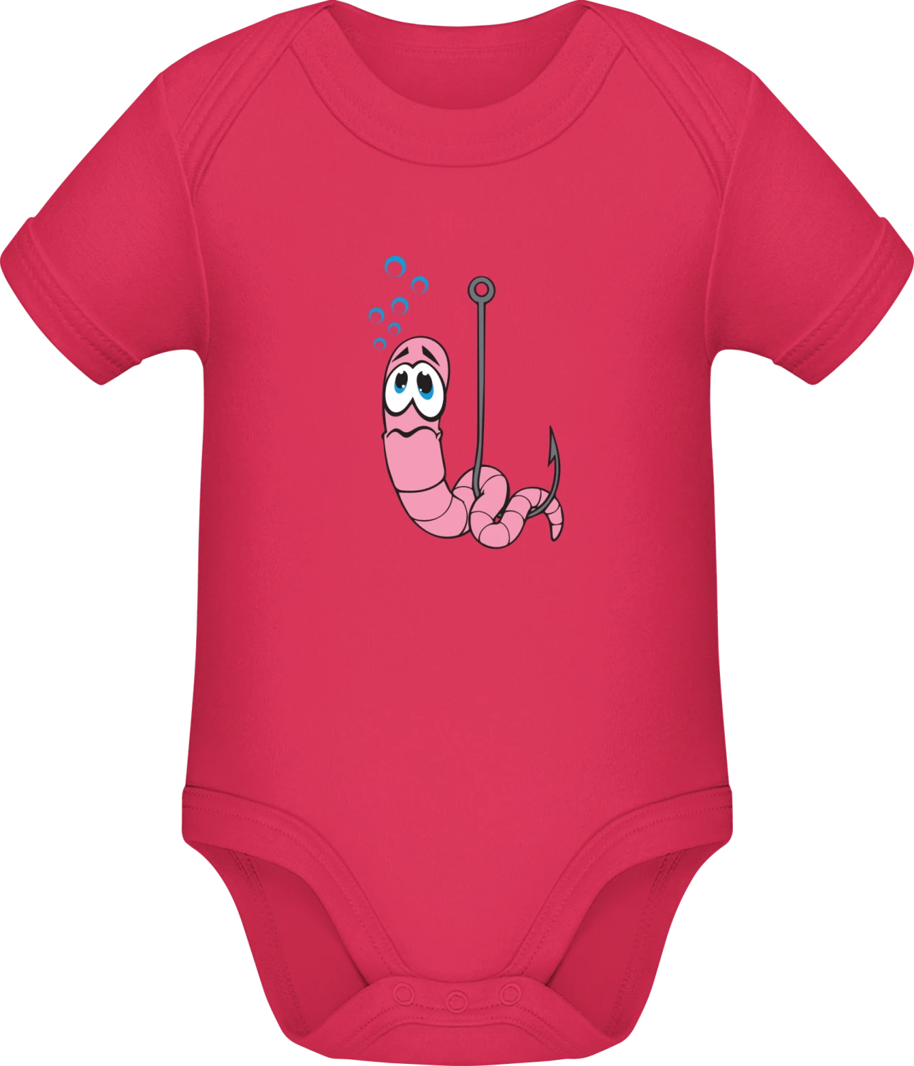 Fishing Worm - Sorbet Sonar SSL organic babybodsuit - Front