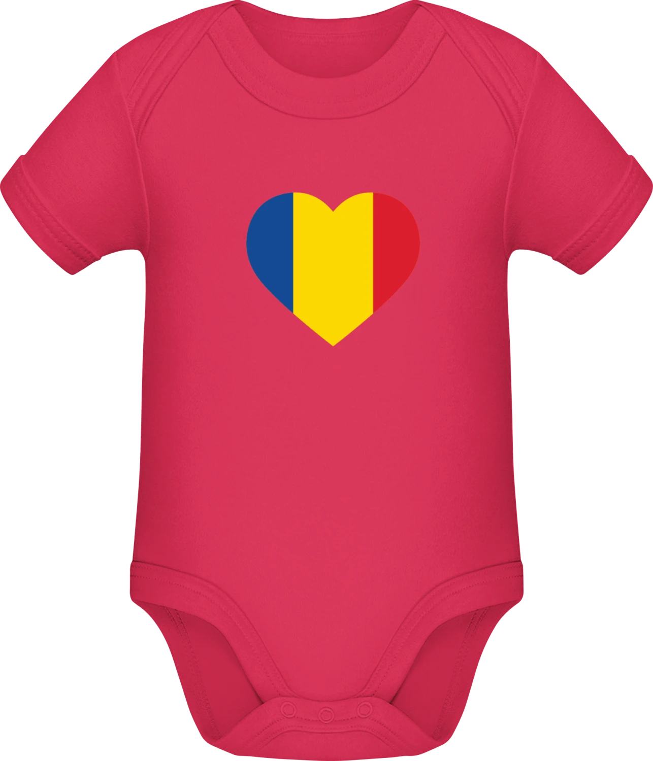 Romania Heart Flag - Sorbet Sonar SSL organic babybodsuit - Front