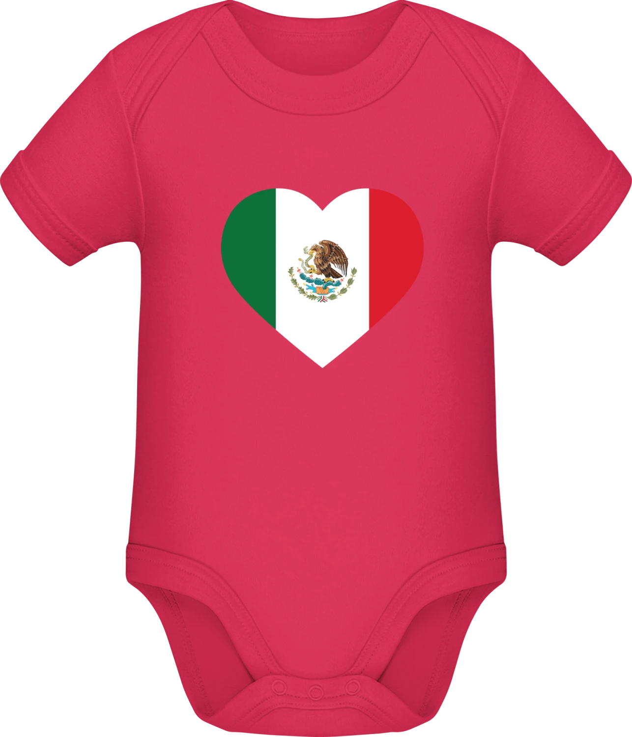 Mexico Heart Flag - Sorbet Sonar SSL organic babybodsuit - Front