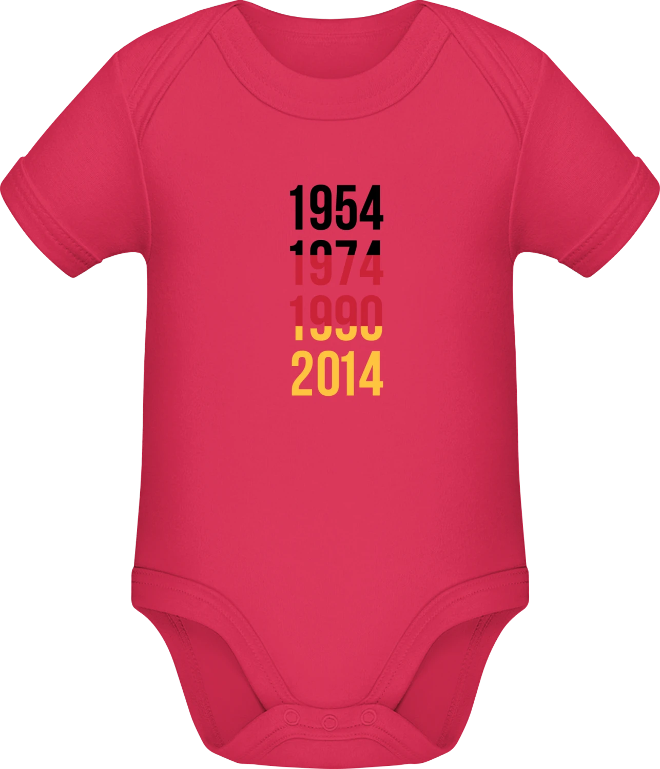 1954 1974 1990 2014 - Sorbet Sonar SSL organic babybodsuit - Front