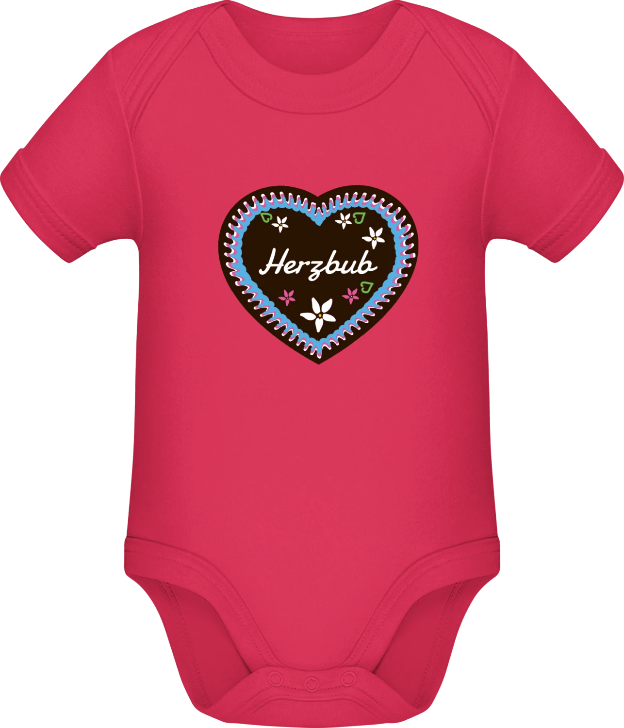 Herzbub Lebkuchenherz - Sorbet Sonar SSL organic babybodsuit - Front