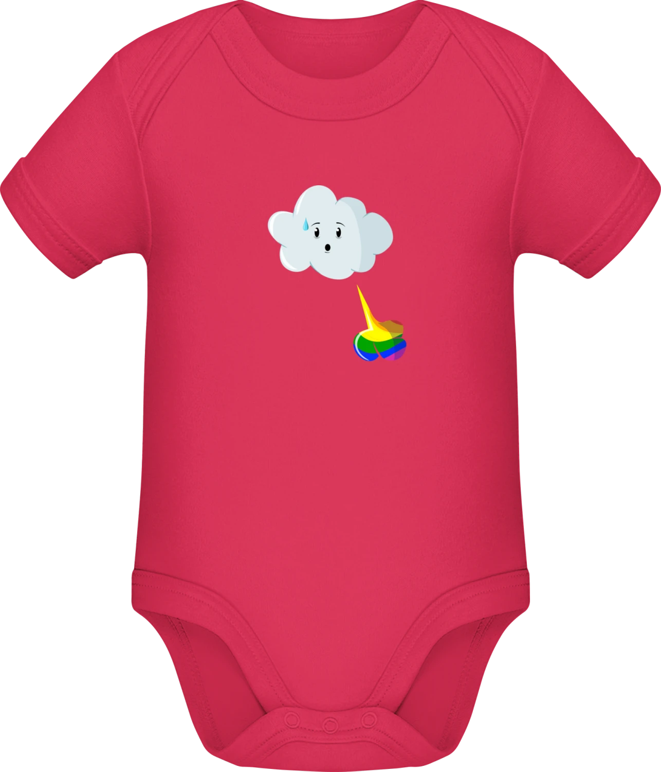 Cloud Rainbow Fart - Sorbet Sonar SSL organic babybodsuit - Front