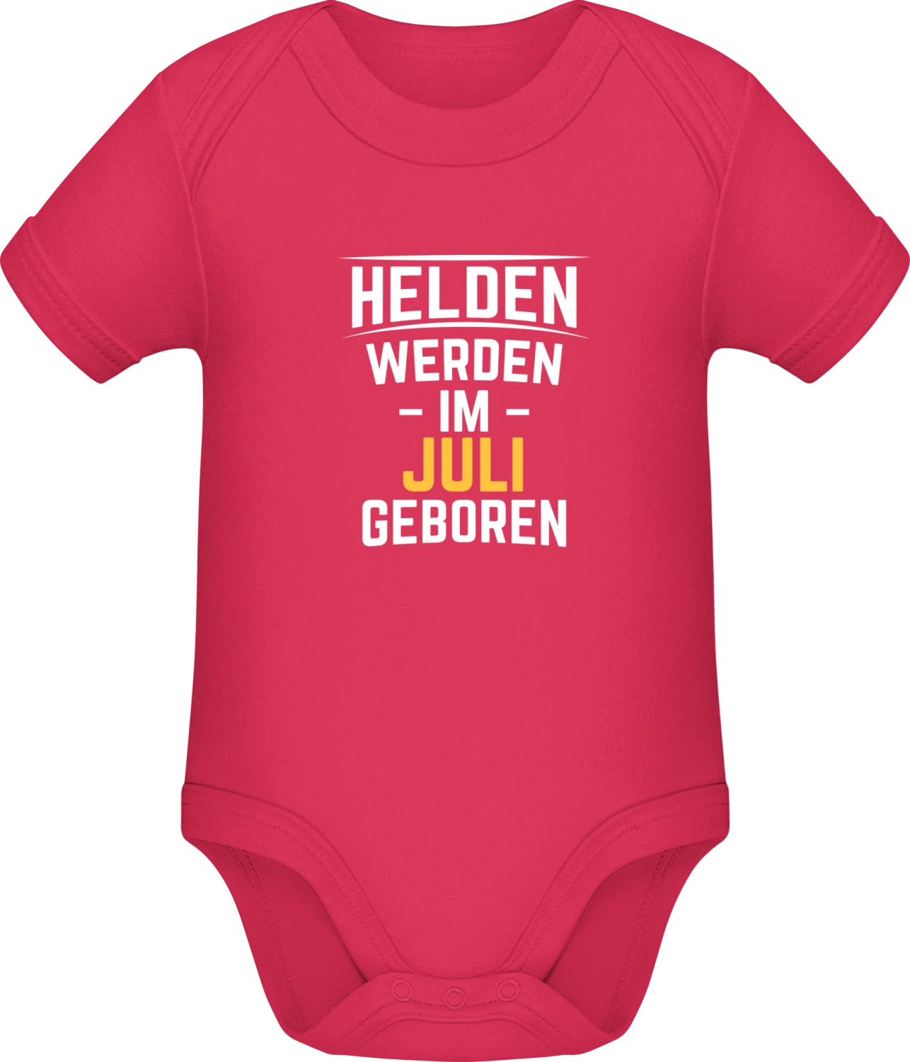 Helden werden im Juli geboren - Sorbet Sonar SSL organic babybodsuit - Front