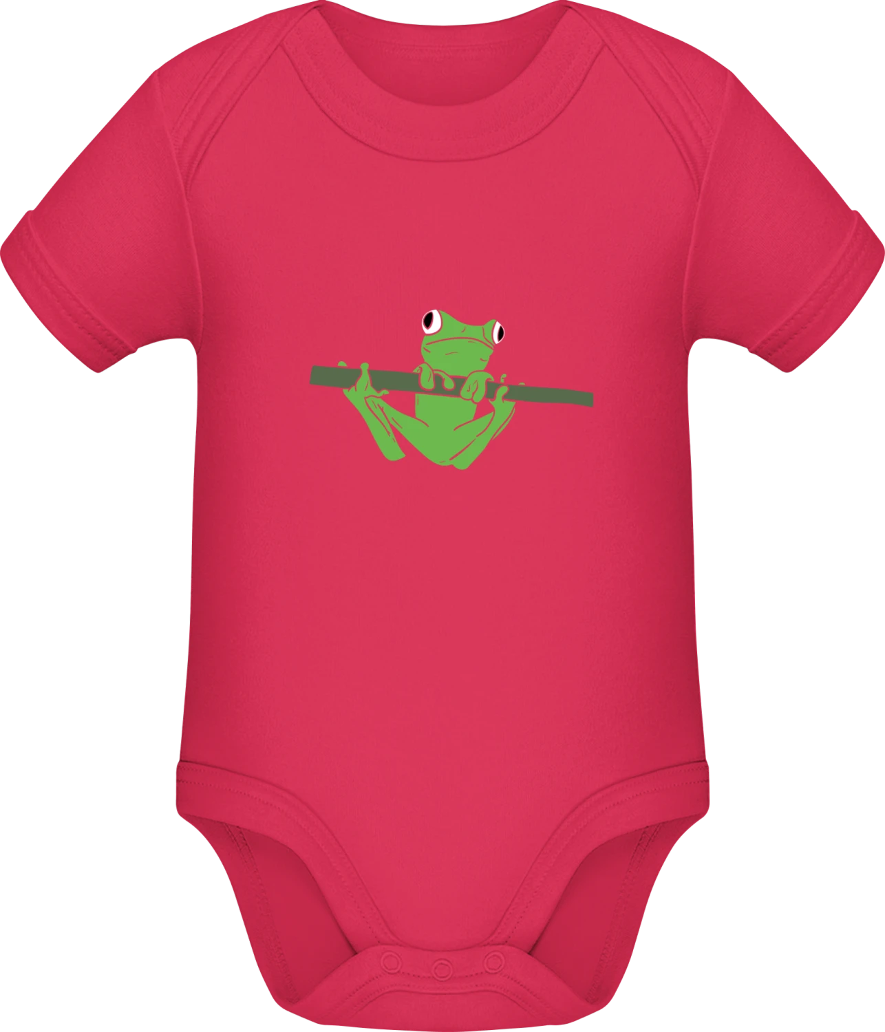 Frog Hanging On A Stick - Sorbet Sonar SSL organic babybodsuit - Front