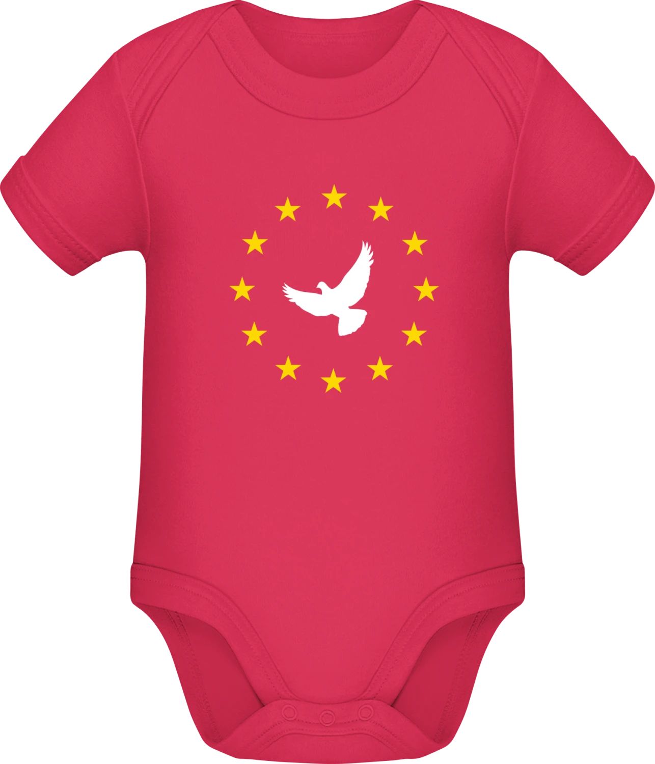 Europe Peace Doves - Sorbet Sonar SSL organic babybodsuit - Front