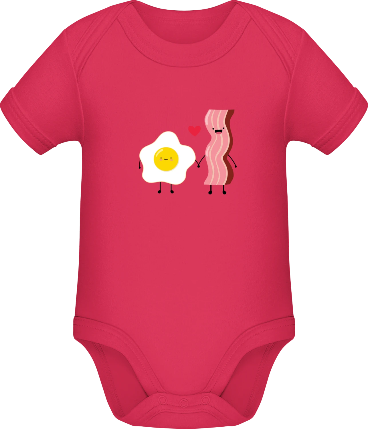 Egg And Bacon In Love - Sorbet Sonar SSL organic babybodsuit - Front