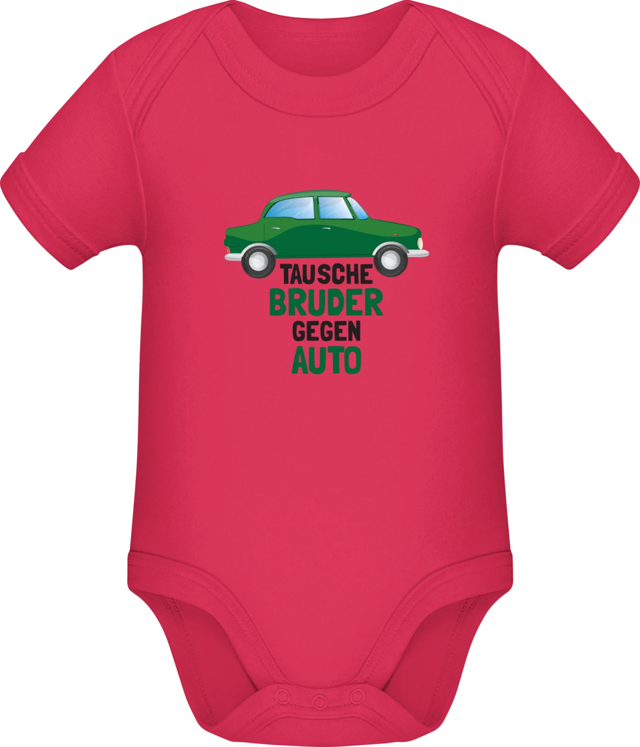 Tausche Bruder gegen Auto - Sorbet Sonar SSL organic babybodsuit - Front