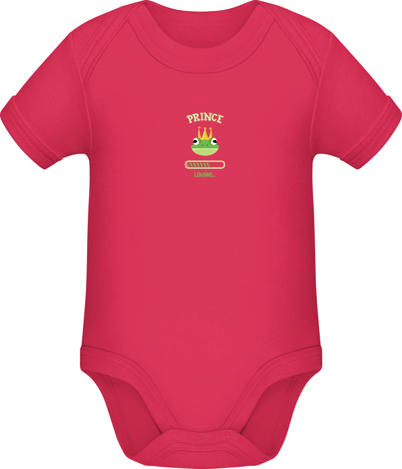 Prince Loading Frog - Sorbet Sonar SSL organic babybodsuit - Front