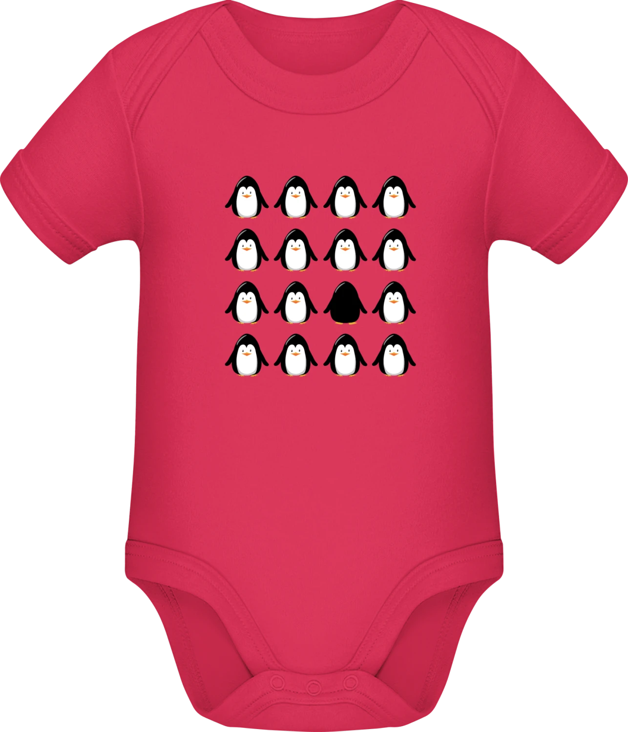 Be Different Penguin - Sorbet Sonar SSL organic babybodsuit - Front